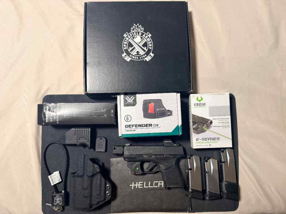 Springfield Hellcat with Red dot and Green Laser
